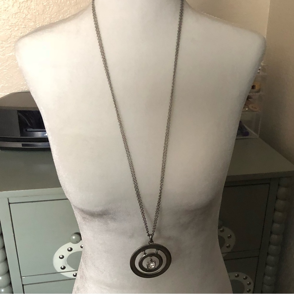 Express Long Crystal Pendant Necklace